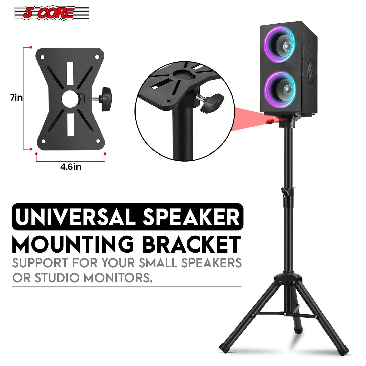 Soporte Trípode Alto Ajustable 5Core para Altavoz 36 Pulgadas, Montaje en Poste para DJ y Monitores de Estudio
