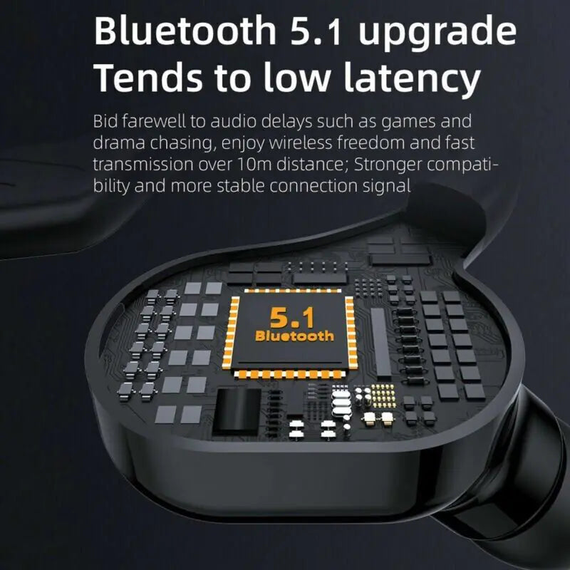 Auriculares Estéreo Inalámbricos con Bluetooth 5.1, Auriculares tipo Gancho para la Oreja