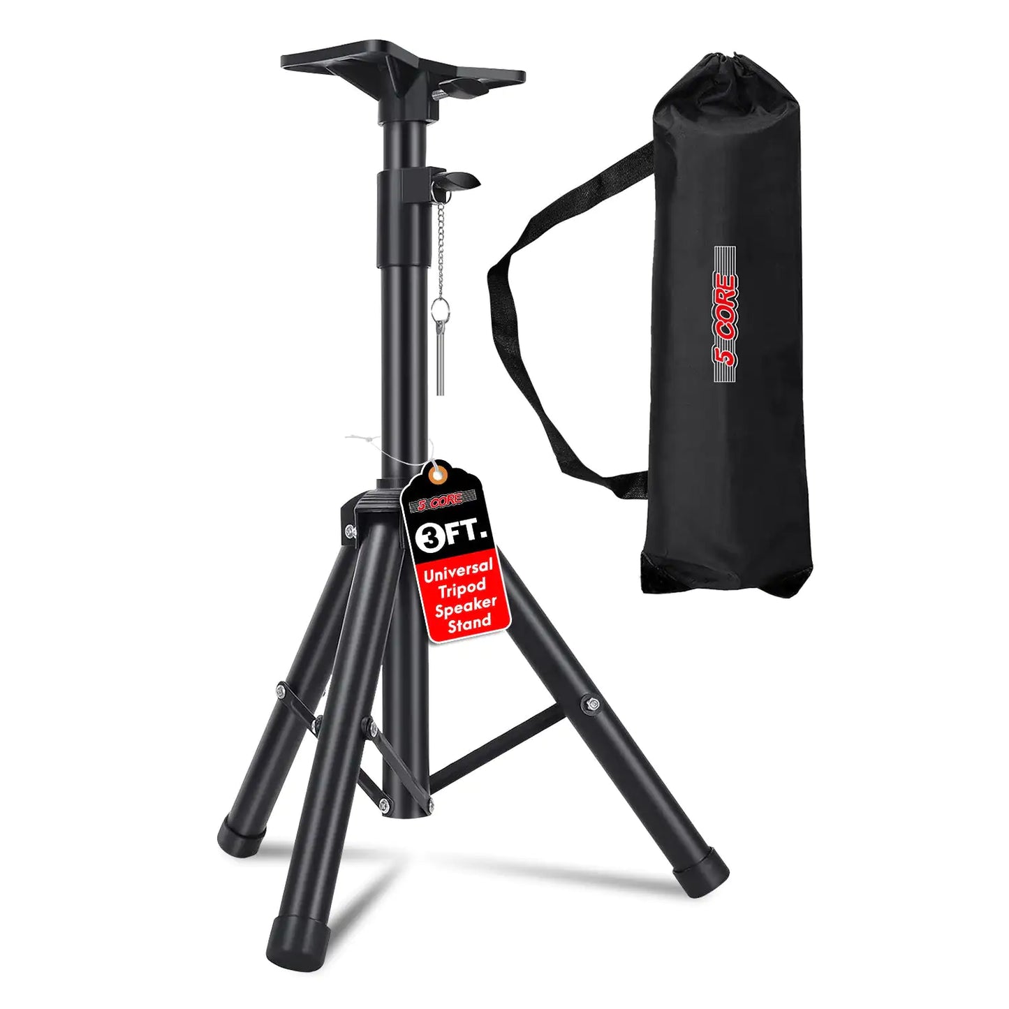 Soporte Trípode Alto Ajustable 5Core para Altavoz 36 Pulgadas, Montaje en Poste para DJ y Monitores de Estudio