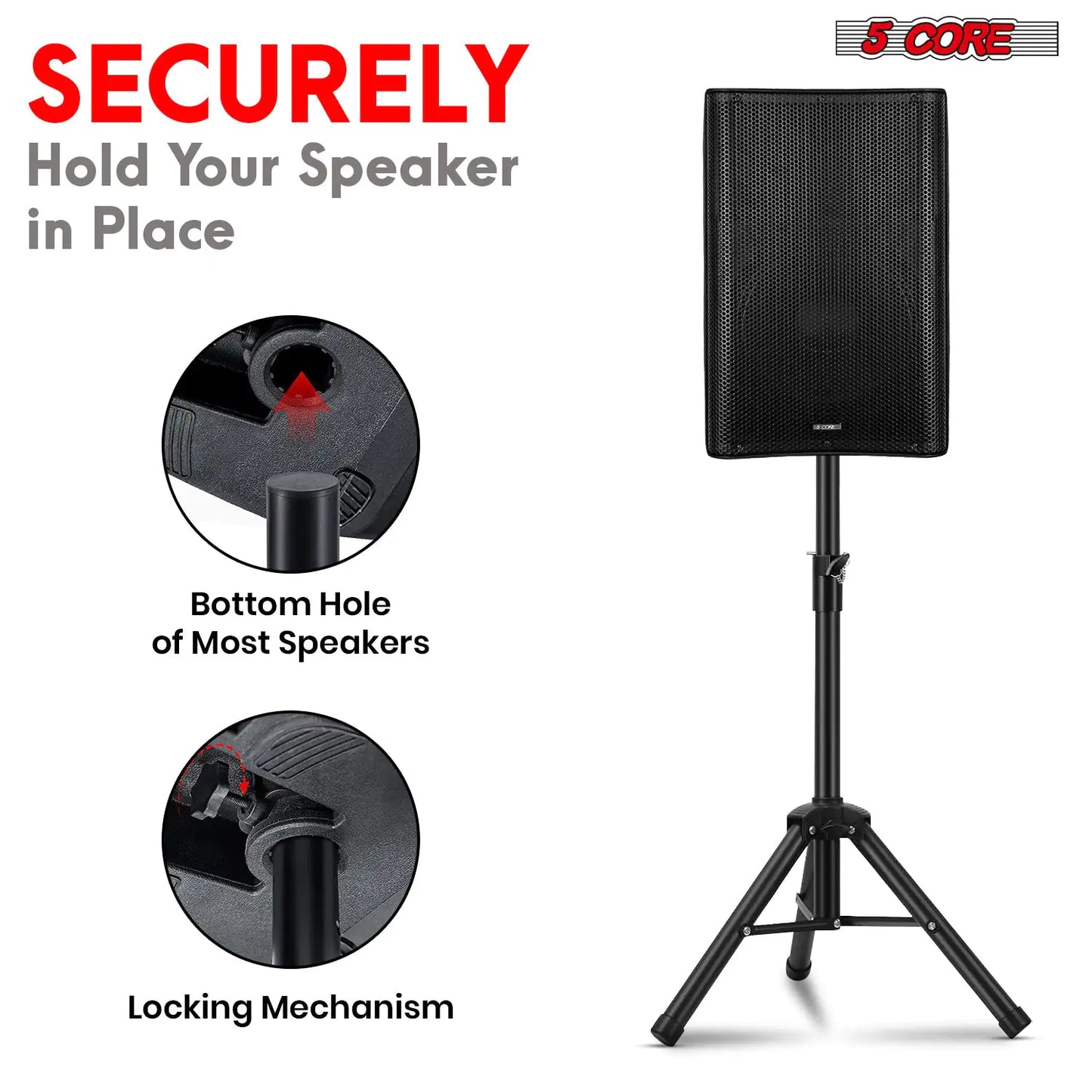Soporte Trípode Alto Ajustable 5Core para Altavoz 36 Pulgadas, Montaje en Poste para DJ y Monitores de Estudio