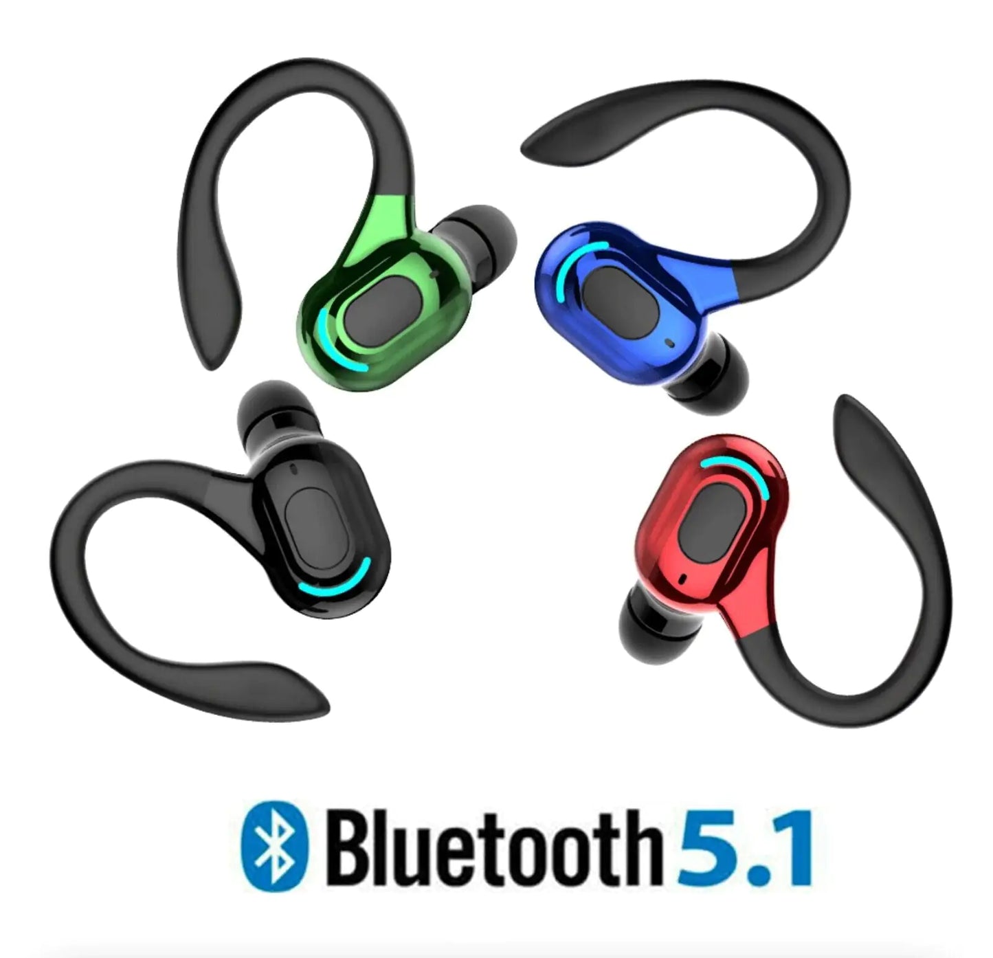 Auriculares Estéreo Inalámbricos con Bluetooth 5.1, Auriculares tipo Gancho para la Oreja