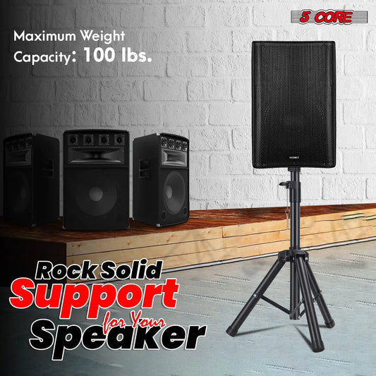 Soporte Trípode Alto Ajustable 5Core para Altavoz 36 Pulgadas, Montaje en Poste para DJ y Monitores de Estudio