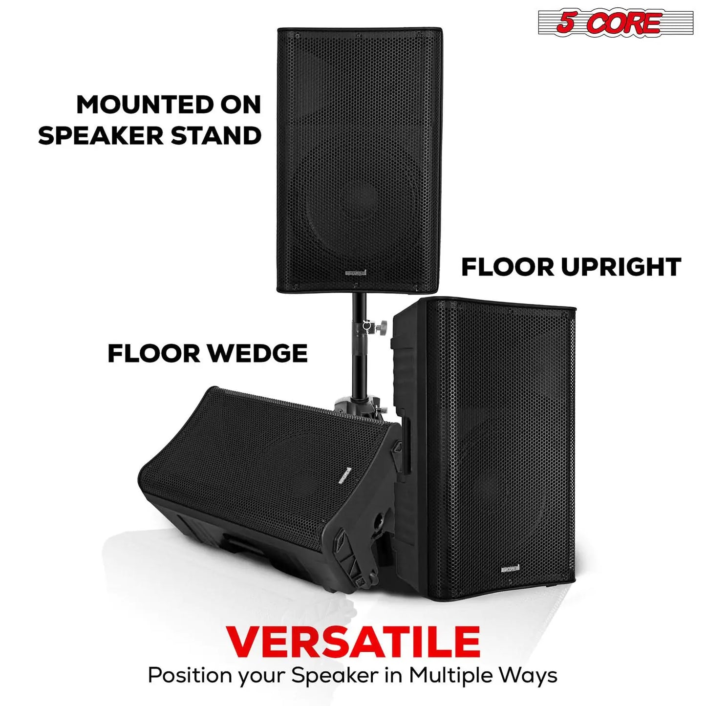 Altavoz Bluetooth para fiestas 5Core DJ Sistema de megafonía para karaoke de 12 pulgadas + 2 micrófonos inalámbricos